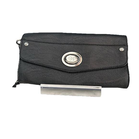 Jennifer Lopez J LO Black Chain Wrislet Wedding Party Cocktail Prom Purse Silver - Picture 2 of 12